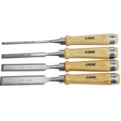 Dláta s kvalitnou bukovou rukoväťou, sada 4 ks, EXTOL PREMIUM