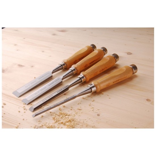 Dláta s kvalitnou bukovou rukoväťou, sada 4 ks, EXTOL PREMIUM