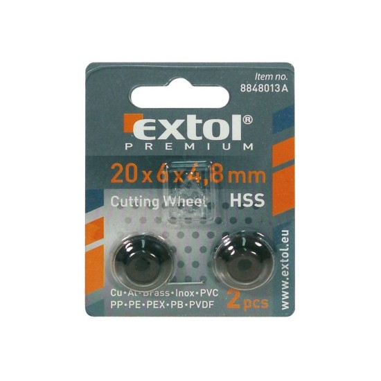 Rezací kotúč, 2ks, 20x6x4.8mm, HSS, EXTOL PREMIUM Rezací kotúč, 2ks, 20x6x4.8mm, HSS, EXTOL PREMIUM