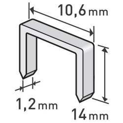 Pracky, balenie 1000ks, 14mm, 10,6x0,52x1,2mm, EXTOL PREMIUM