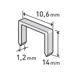 Pracky, balenie 1000ks, 14mm, 10,6x0,52x1,2mm, EXTOL PREMIUM