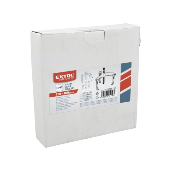 Trojramenný sťahovák, kovaný, rozpätie 120, hĺbka 100mm, EXTOL PREMIUM