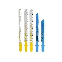 Pílové listy do priamočiarej píly-mix, sada 5 ks, držiak BOSCH, Bi-metal, HSS, HCS, EXTOL PREMIUM