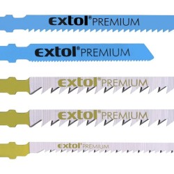 Pílové listy do priamočiarej píly-mix, sada 5 ks, držiak BOSCH, Bi-metal, HSS, HCS, EXTOL PREMIUM