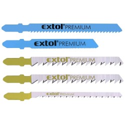 Pílové listy do priamočiarej píly-mix, sada 5 ks, držiak BOSCH, Bi-metal, HSS, HCS, EXTOL PREMIUM