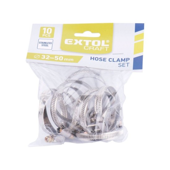 Hadicové spony, balenie 10 ks, 32-50 mm, pozinkované, EXTOL CRAFT Hadicové spony, balenie 10 ks, 32-50 mm, pozinkované, EXTOL CRAFT