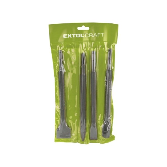 Sekáče SDS PLUS, sada 4ks, ploché 20x250mm, ploché 40x250mm, špicaté 250mm, drážkovanie 250mm, EXTOL CRAFT Sekáče SDS PLUS, sada 4ks, ploché 20x250mm, ploché 40x250mm, špicaté 250mm, drážkovanie 250mm, EXTOL CRAFT