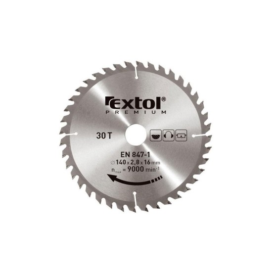 Pílový kotúč TCE s karbidovými kotúčmi, 125x1,3x22,2mm, 40T, šírka karbidového kotúča 2,6mm, EXTOL PREMIUM