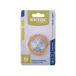 Kruhová kefa, Ø 50 mm, vlnitý drôt S 0,3 mm, stopka 6 mm, EXTOL CRAFT Kruhová kefa, Ø 50 mm, vlnitý drôt S 0,3 mm, stopka 6 mm, EXTOL CRAFT