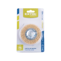 Kruhová kefa, Ø 75 mm, vlnitý drôt S 0,3 mm, stopka 6 mm, EXTOL CRAFT Kruhová kefa, Ø 75 mm, vlnitý drôt S 0,3 mm, stopka 6 mm, EXTOL CRAFT