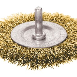 Kruhová kefa, Ø 75 mm, vlnitý drôt S 0,3 mm, stopka 6 mm, EXTOL CRAFT
