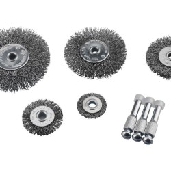 Oceľové kruhové kefy, sada 5, 3x stopka 6mm Oceľové kruhové kefy, sada 5, 3x stopka 6mm
