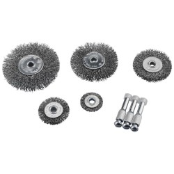 Oceľové kruhové kefy, sada 5, 3x stopka 6mm Oceľové kruhové kefy, sada 5, 3x stopka 6mm