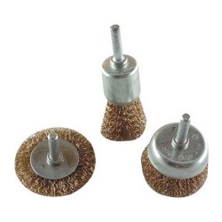 Oceľové kefy, sada 3 ks, stopka 6mm, EXTOL CRAFT