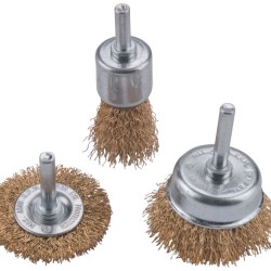 Oceľové kefy, sada 3 ks, stopka 6mm, EXTOL CRAFT