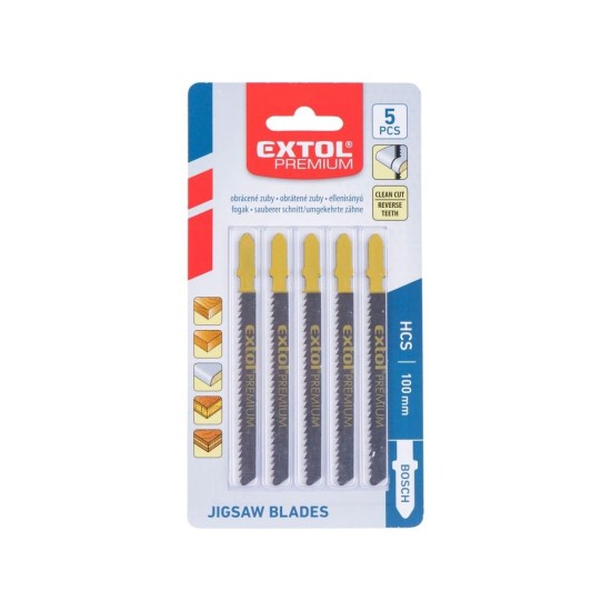 Pílové kotúče rovné 5ks, 75x2,5mm, rukoväť BOSCH, HCS, EXTOL PREMIUM