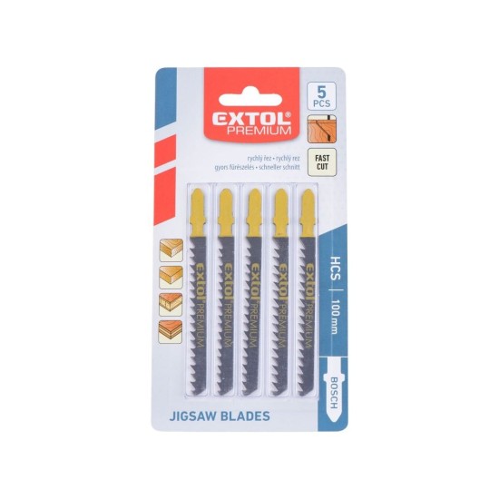 Pílové listy 5ks, 75x4.0mm, rýchly rez, HCS, EXTOL PREMIUM Pílové listy 5ks, 75x4.0mm, rýchly rez, HCS, EXTOL PREMIUM
