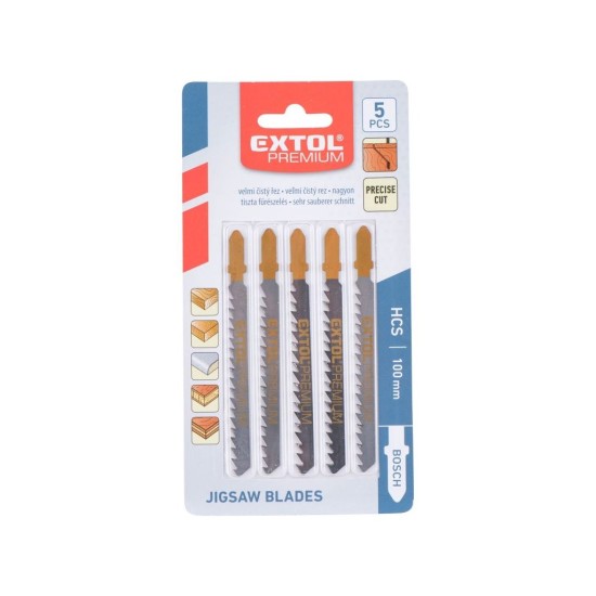Pílové listy 5ks, 75x4.0mm, veľmi čistý rez, HCS, EXTOL PREMIUM Pílové listy 5ks, 75x4.0mm, veľmi čistý rez, HCS, EXTOL PREMIUM
