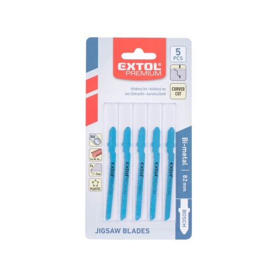 Pílové kotúče rovné 5ks, 57x1,5mm, rukoväť BOSCH, bimetalové, EXTOL PREMIUM