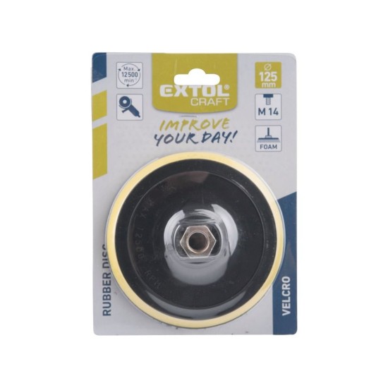 Nosič brúsneho výrezu - M14, suchý zips, Ø 125mm, EXTOL CRAFT