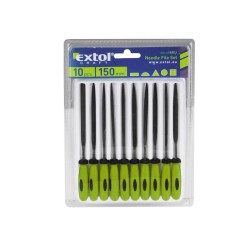 Ihlové pilníky s plastovou rukoväťou, sada 10 ks, EXTOL CRAFT