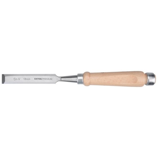 Sekáč s kvalitnou bukovou rukoväťou, 18mm, dĺžka 280mm, CrV, EXTOL PREMIUM Sekáč s kvalitnou bukovou rukoväťou, 18mm, dĺžka 280mm, CrV, EXTOL PREMIUM