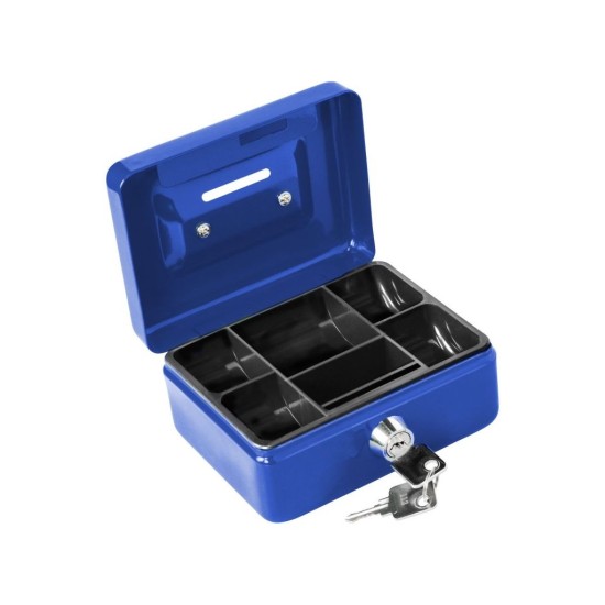 Prenosná pokladnička s priehradkou na mince, 125×95×60mm, 2 kľúče, plastový organizér na mince, EXTOL CRAFT