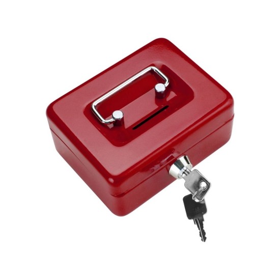 Prenosná pokladnička s priehradkou na mince, 125×95×60mm, 2 kľúče, plastový organizér na mince, EXTOL CRAFT