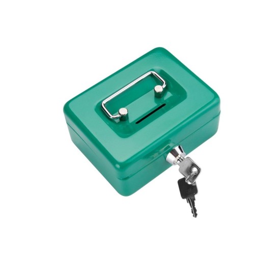 Prenosná pokladnička s priehradkou na mince, 125×95×60mm, 2 kľúče, plastový organizér na mince, EXTOL CRAFT
