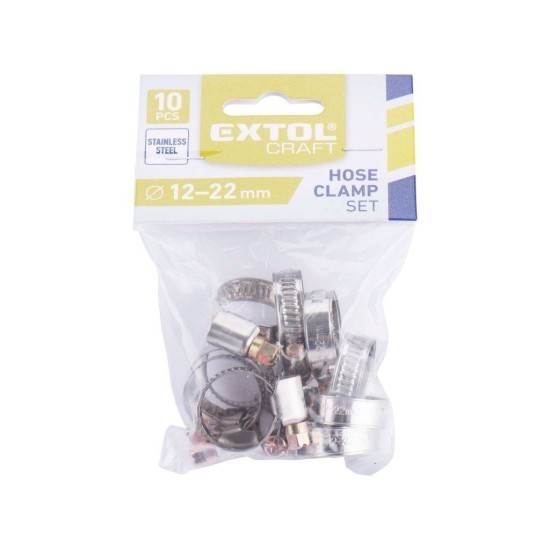 Hadicové svorky, balenie 10, 12-22 mm, pozinkované, EXTOL CRAFT Hadicové svorky, balenie 10, 12-22 mm, pozinkované, EXTOL CRAFT