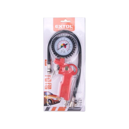 Fúkacia pištoľ s manometrom, 8bar, rýchlospojka, RP 120 EXTOL PREMIUM