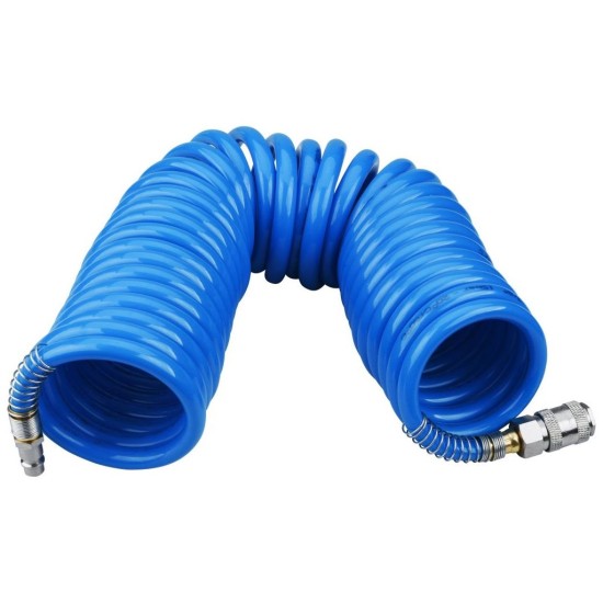PU vzduchová špirálová hadica s mosadznými rýchlospojkami, 1/4", vnútorná Ø 8mm, D 8m, EXTOL PREMIUM PU vzduchová špirálová hadica s mosadznými rýchlospojkami, 1/4", vnútorná Ø 8mm, D 8m, EXTOL PREMIUM