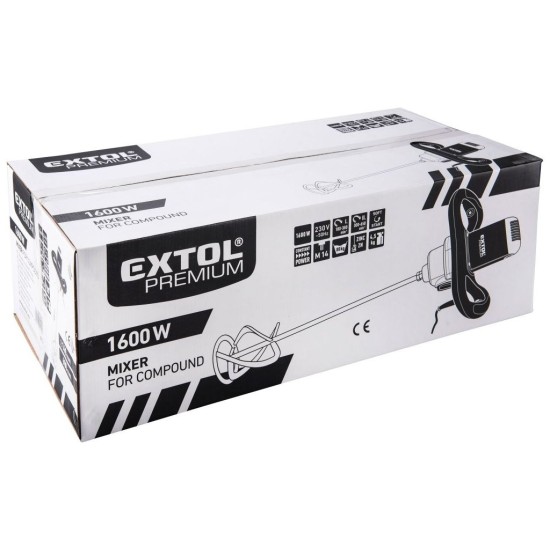 Miešačka stavebných zmesí 1600 W MX1600 DP Extol Premium Miešačka stavebných zmesí 1600 W MX1600 DP Extol Premium
