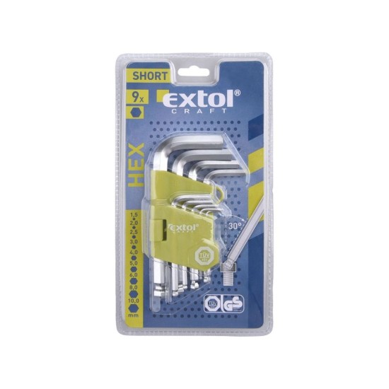 L-kľúče krátke imbusové kľúče, sada 9ks EXTOL CRAFT L-kľúče krátke imbusové kľúče, sada 9ks EXTOL CRAFT