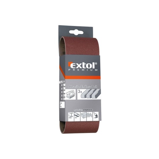 Plátno brúsny nekonečný pás, balenie. 3ks, P80, 75x533mm, EXTOL PREMIUM Plátno brúsny nekonečný pás, balenie. 3ks, P80, 75x533mm, EXTOL PREMIUM