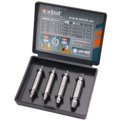 Vyťahovače na ohýbané skrutky, sada 4 ks, HSS, EXTOL PREMIUM
