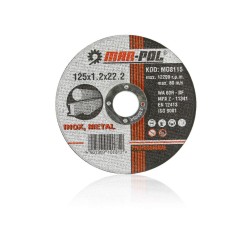 Rezací kotúč na oceľ, nehrdzavejúca oceľ, 125x1,2x22,2mm MAR-POL