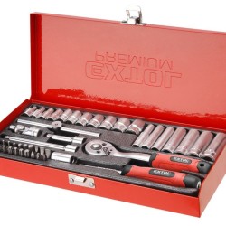 Nástrčné kľúče, sada 45ks, 1/4", CrV, EXTOL PREMIUM