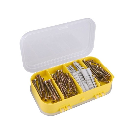 Skrutky s hmoždinkami 4 veľkosti, sada 170ks, EXTOL CRAFT