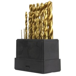 Sada titánových železných vrtákov HSS 1-10mm 19 ks MAR-POL