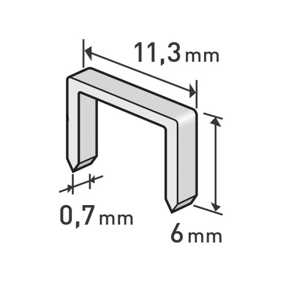 Pracky, balenie 1000ks, 6mm, 11,3x0,52x0,70mm, EXTOL PREMIUM