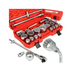 Sada nástrčných kľúčov 3/4" a 1" 26ks 21-65mm, 12-bodová, MAR-POL