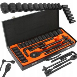 Profesionálna súprava nástrčných súprav 1/2" 12-bodová, 8-32mm, 24ks BJC