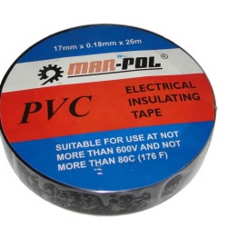 PVC izolačná páska, 17mmx0,18mmx26m, čierna MAR-POL