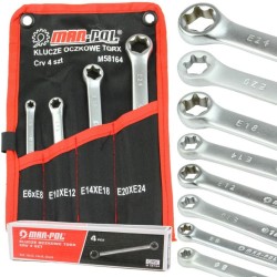 Obojstranné očkové kľúče TORX, sada 4ks, 6-24mm MAR-POL