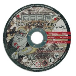 Rezací kotúč na kov, nehrdzavejúca oceľ, 125x1,2x22,2mm RAPID