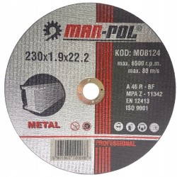 Rezací kotúč na kov, 230x1,9x22,2mm MAR-POL Rezací kotúč na kov, 230x1,9x22,2mm MAR-POL