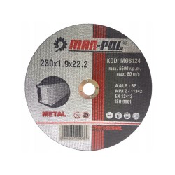 Rezací kotúč na kov, 230x1,9x22,2mm MAR-POL Rezací kotúč na kov, 230x1,9x22,2mm MAR-POL