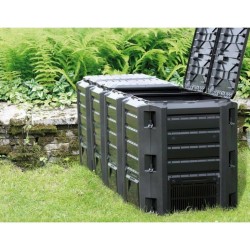 Štvordielny plastový kompostér 1600l, čierny MODULE COMPOGREEN