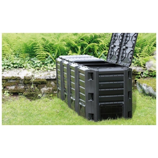 Štvordielny plastový kompostér 1600l, čierny MODULE COMPOGREEN Štvordielny plastový kompostér 1600l, čierny MODULE COMPOGREEN